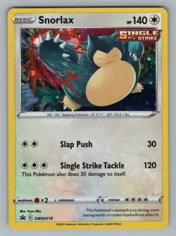 SNORLAX SWSH119 HOLO P SWORD & SHIELD PROMO POKEMON HOLO NM SWSD: - Image 1