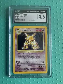 Pokemon Alakazam Base Set 1999 Holo Rare CGC 4.5 Ex/NM Pokemon TCG 1/102 WOTC - Image 1