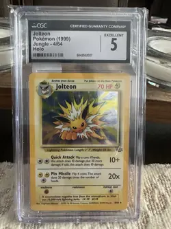 1999 Pokemon Jolteon Jungle Unlimited Holo #4 CGC 5 - Image 1