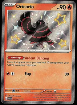 Oricorio 113/091 Shiny Rare Paldean Fates Pokemon Near Mint - Image 1