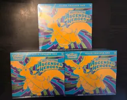 3!! Pokemon TCG Mega Evolution Ascended Heroes Elite Trainer Box Lot (3) English - Image 1