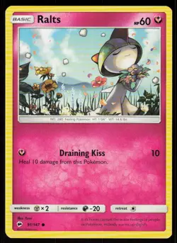 Ralts 91/147 Common Burning Shadows Pokemon Near Mint - Image 1