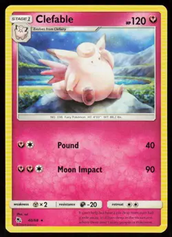Clefable 40/68 Rare Hidden Fates Pokemon Near Mint - Image 1