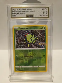 2022 Pokemon Go Spinarak 006/078 Unpeeled Ditto Reverse Holo AGS 9.5 - Image 1