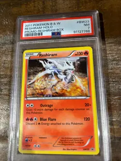 POKEMON 2011 B & W Promo Box RESHIRAM Holo #BW23 PSA 7 RARE - Image 1