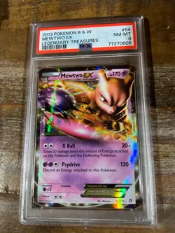 Pokemon 2013 B & W Legendary Treasures MEWTWO EX #54 PSA 8 RARE - Image 1