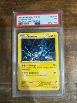 POKEMON 2011 Black White Box Promo ZEKROM Holo #BW24 PSA 7 Near Mint RARE - Image 1