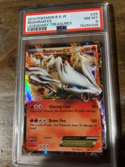 POKEMON 2013 Black & White Legendary Treasures RESHIRAM EX PSA 8 #29 RARE - Image 1