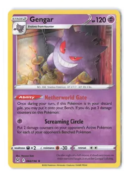 Gengar 066/196 LP Holo SWSH11: Lost Origin Pokemon - Image 1