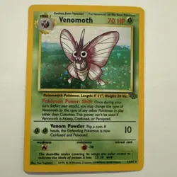 Pokemon TCG Venomoth 13/64 Holo Rare Jungle Set Unlimited WOTC VTG 1999 - Image 1