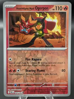 Hearthflame Mask Ogerpon 044/182 Destined Rivals Pokemon Reverse Holo NM - Image 1