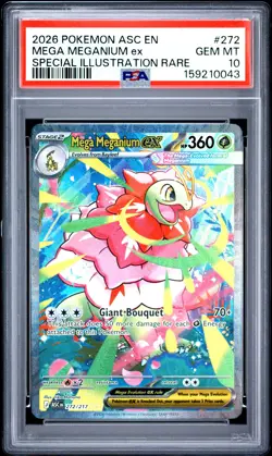 2026 POKEMON ASC EN-ASCENDED HEROES #272 MEGA MEGANIUM EX PSA 10 - Image 1