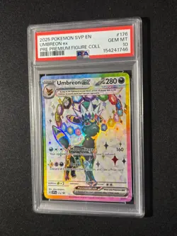 2025 POKEMON SVP EN SV PREMIUM FIGURE BLACK STAR PROMO #176 UMBREON EX PSA 10 - Image 1