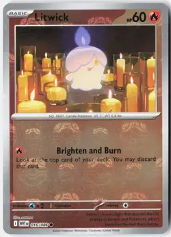 LITWICK (MASTER BALL PATTERN) 016/086 HOLO COMMON WHITE FLARE POKEMON NM - Image 1