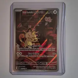 Team Rocket's Meowth 203/182 SV10 Destined Rivals IR Full Art Holo ENG - Image 1