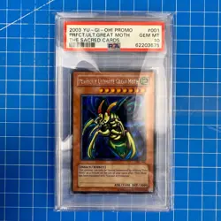 PSA 10 Perfectly Ultimate Great Moth TSC-001 The Sacred Cards YuGiOh 2003 Promo - Image 1