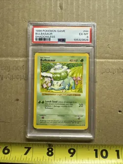 1999 POKEMON BASE SET UNLIMITED #44 BULBASAUR PSA 6 - Image 1