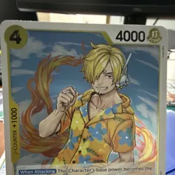 Bandai Sanji EB04-052 Rare Holo One Piece CCG Counter +1000 4000 Power - Image 2