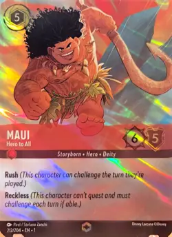 Disney Lorcana Maui Hero To All Foil Enchanted 212/204 EN First Chapter - Image 2