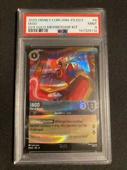 2025 DISNEY LORCANA EN D23 CARD IAGO OUT OF REACH PROMO #8 PSA 9 !!!LOW POP!!! - Image 1