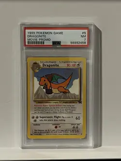 1999 Pokemon Game Dragonite #5 Movie Promo PSA 7 NM - Image 1
