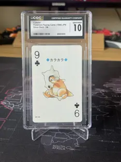 CGC 10 Gem Mint Cubone 9 of Clubs Playing Card Silver Deck 1999 Japanese Pokemon - Image 1