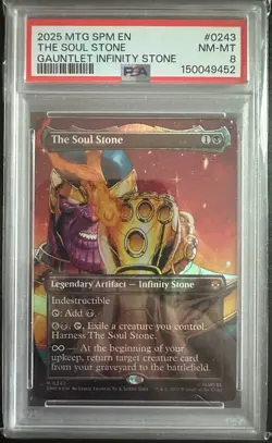 2025 MTG MARVEL'S SPIDER-MAN #0243 THE SOUL STONE PSA 8 - Image 1
