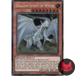 Yugioh Dragon Spirit of White LCKC-EN018 Secret Rare 1st Edition NM - Image 1