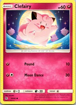 Clefairy 39/68 Hidden Fates Pokemon TCG Common NM - Image 1