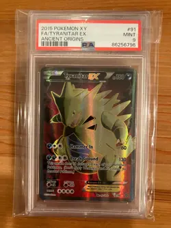 Pokemon TCG XY Ancient Origins Tyranitar EX 91/98 Full Art Holo PSA 9 MINT - Image 1