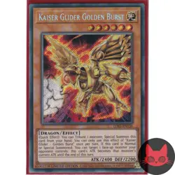 Yugioh Kaiser Glider - Golden Burst LDS3-EN136 Secret Rare NM - Image 1