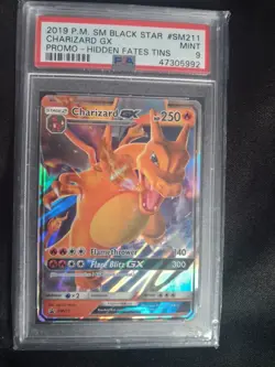 PSA 9 - 2019 Pokemon Hidden Fates Tin Charizard GX #SM211 - Black Star Promo - Image 1