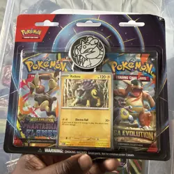 Pokemon TCG Phantasmal Flames & Mega Evolution 2 Pack Blister Raikou Promo Coin - Image 1