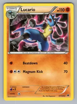 LUCARIO 47/124 R FATES COLLIDE POKEMON NM FCO 2016 - Image 1