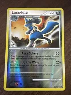 Pokemon Lucario Lv 42 53/127 Platinum Reverse Holo - Image 1