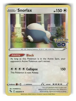 Snorlax 055/078 Holo Rare Pokemon GO Pokemon Holo Near Mint - Image 1