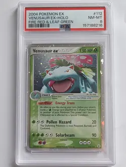 Pokemon TCG Venusaur EX Holo Fire Red & Leaf Green 112/112 2004 PSA 8 NM-MT - Image 1