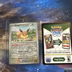 Pokemon Eevee TCG Reverse Cosmos Holo Card 074/131 Day 2025 Edition + Code Card - Image 1