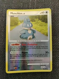 Pokemon Munchlax 33/130 Diamond & Pearl Reverse Holo Rare - Image 1