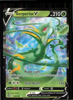 Serperior V 007/195 Holo V Rare Silver Tempest Pokemon Near Mint - Image 1