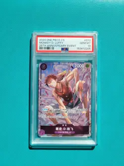 PSA 10 - Monkey D. Luffy OP03-070 - One Piece 25th Anniversary Chinese Exclusive - Image 1