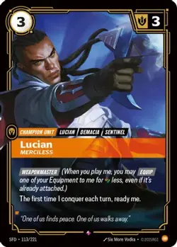Lucian - Merciless SFD 113/221 Rare Riftbound Spiritforged Card - Image 1