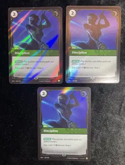 Discipline 058/298 Nexus Night Promo Foil - Riftbound Origins - 3 Card Play Set - Image 1