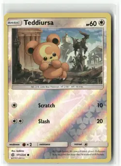 Teddiursa 171/236 Reverse Holo Cosmic Eclipse Pokemon TCG NM - Image 1