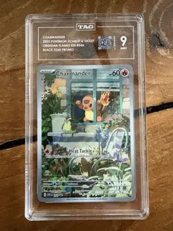 Charmander 44 Black Star Promo Pokemon SV: Obsidian Flame TAG MINT 9 - Image 1