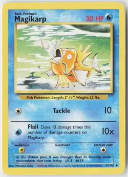Magikarp 35/102 Uncommon Base Set Unlimited Pokemon Lightly Played - Image 1