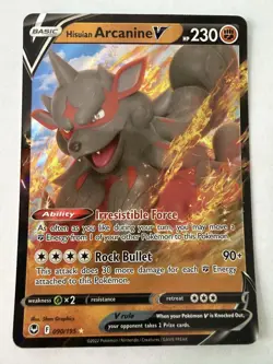 Pokemon - Hisuian Arcanine V - Holo V - Regular - 090/195 - NM - Image 1