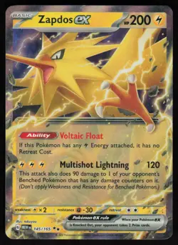 Zapdos ex 145/165: Scarlet & Violet 151 Pokemon TCG Near Mint - Image 1