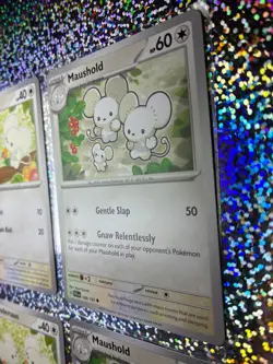 Pokemon TCG Paldea Evolved Regular 168/193 Maushold; 166/193 & 167/193 Tandemaus - Image 3