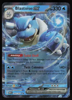 Blastoise ex 009/165: Scarlet & Violet 151 Pokemon TCG Near Mint - Image 1